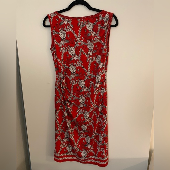 Max Studio Floral Scoop Neck Sleeveless Dress Red Size Small